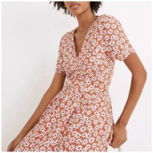 NWT Madewell Midi Faux Wrap Dress in Russet Daisy, Size Medium
